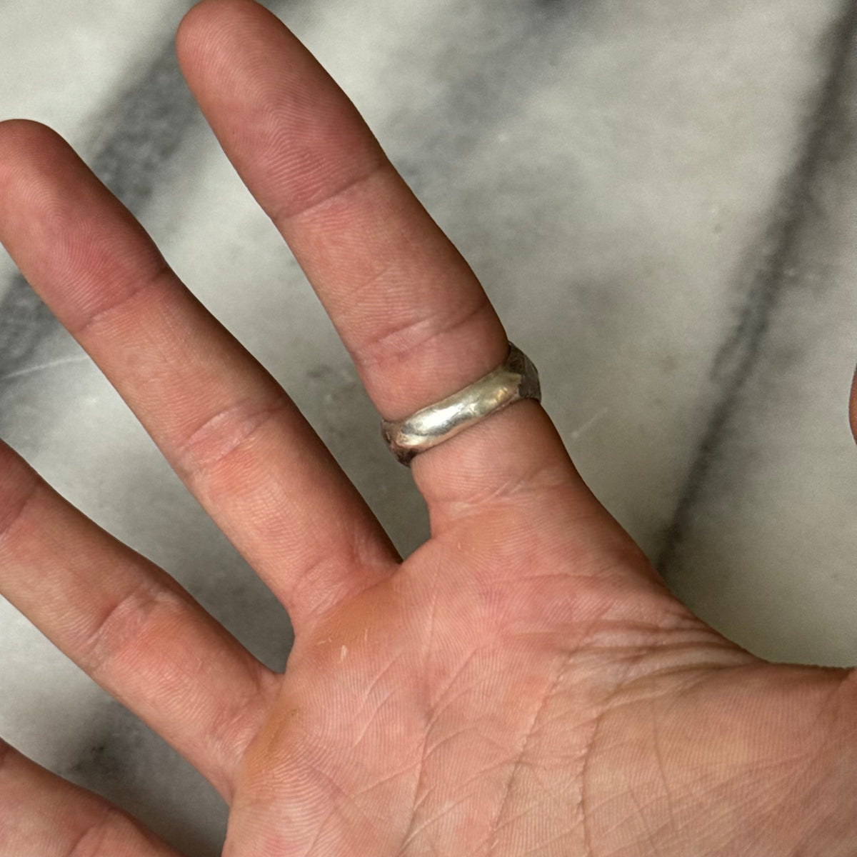 large decrepit signet ring sterling silver