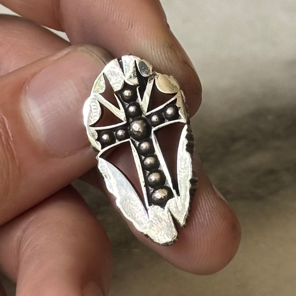 stone cross sterling silver