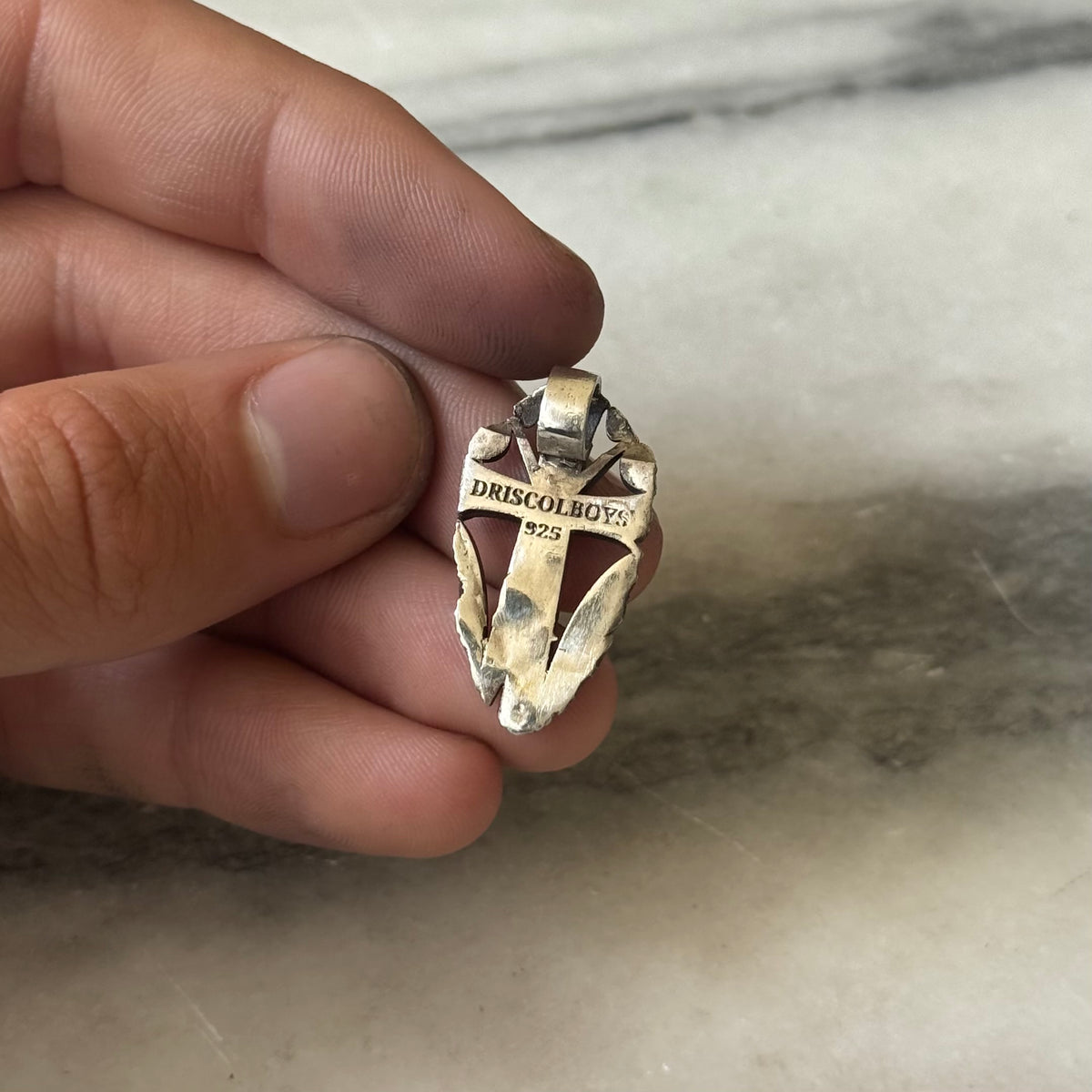 stone cross sterling silver