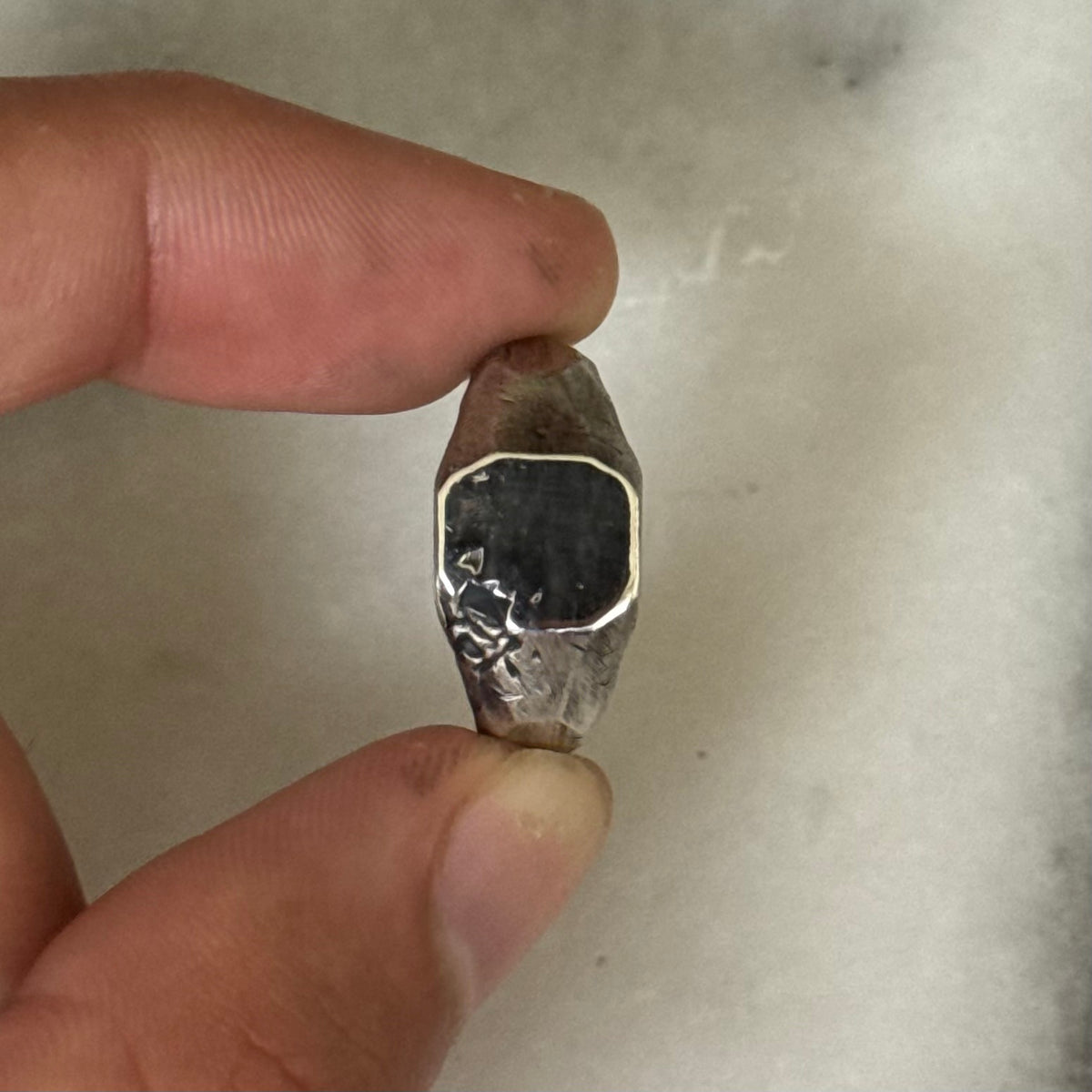 stone signet ring sterling silver
