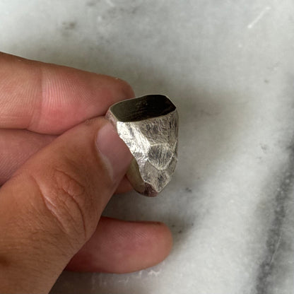 large decrepit signet ring sterling silver