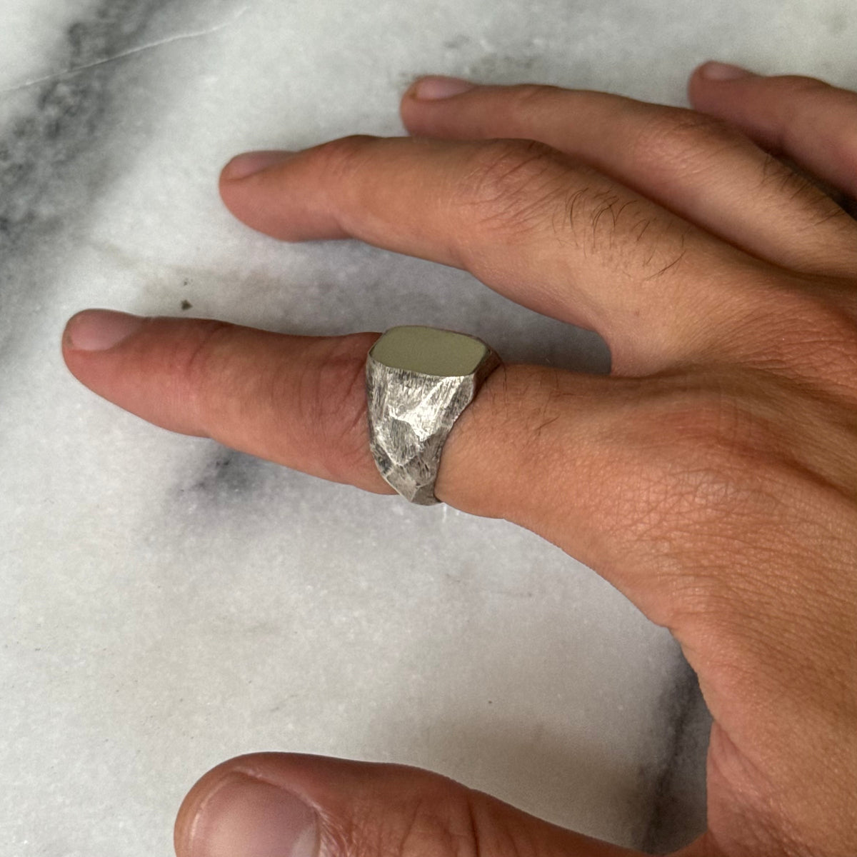 large decrepit signet ring sterling silver