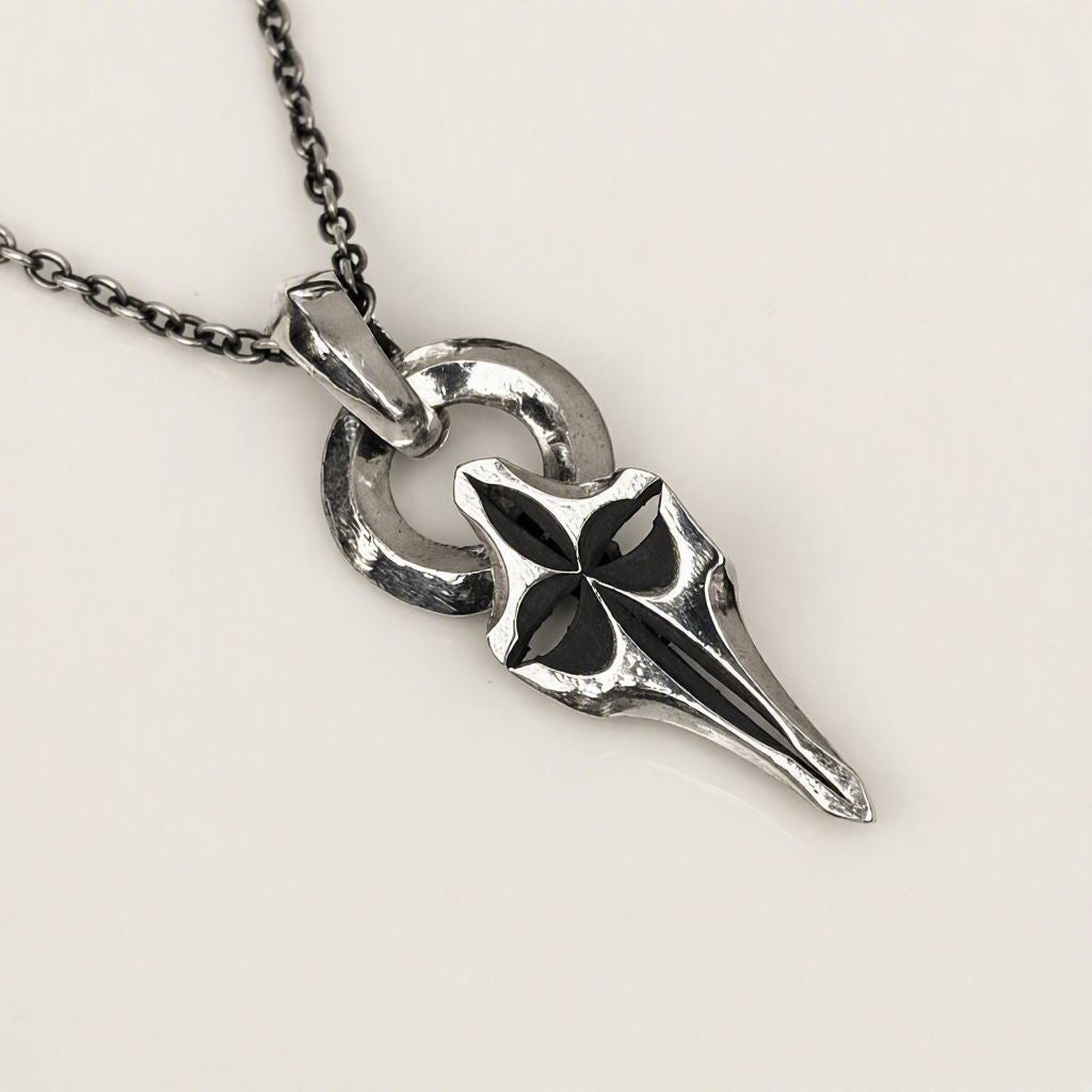 gothic sterling silver cross necklace 