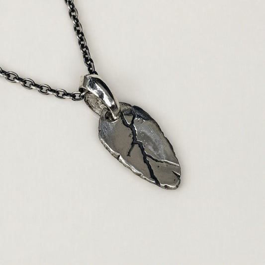 gothic rough silver pendant and necklace