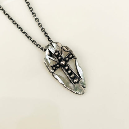 silver cross pendant gothic men 