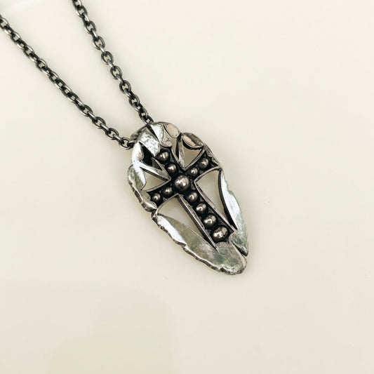silver cross pendant gothic men 